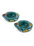 Blue Pottery T-Light Holder Set Of 2 Pcs.